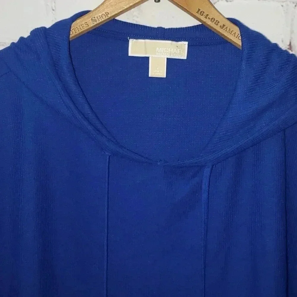 Michael Kors Cobalt Blue Hooded Sweater Size L